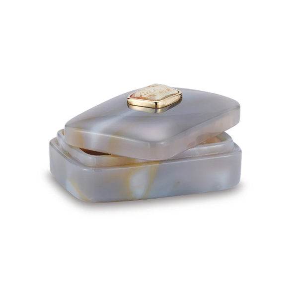 Seaman Schepps Small Agate Box with Shell Cameo